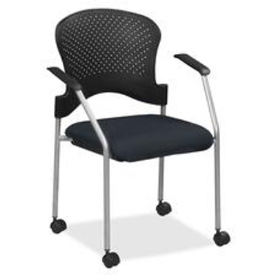 Eurotech Breeze Chair with Casters - Midnight Seat Color - Fabric Seat Material - Midnight Back Color - Gray Frame Color - Steel Frame Material - Four-legged Base - 1 Each