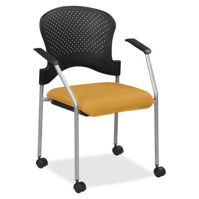 Eurotech Breeze Chair with Casters - Butterscotch Seat Color - Fabric Seat Material - Butterscotch Back Color - Gray Frame Color - Steel Frame Material - Four-legged Base - 1 Each