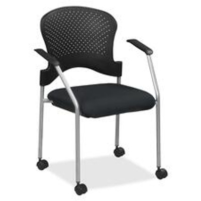 Eurotech breeze FS8270 Stacking Chair - Onyx Seat Color - Fabric Seat Material - Onyx Back Color - Gray Frame Color - Steel Frame Material - Four-legged Base - 1 Each