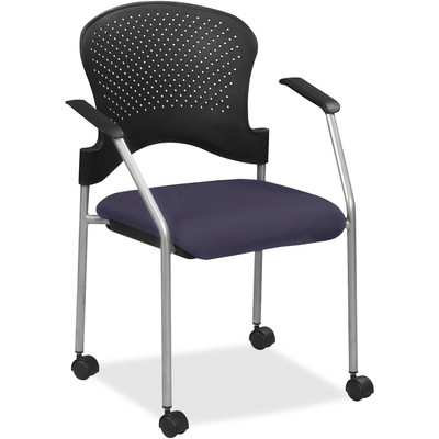 Eurotech Breeze Chair with Casters - Winery Seat Color - Fabric Seat Material - Winery Back Color - Gray Frame Color - Steel Frame Material - Four-legged Base - 1 Each