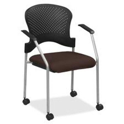 Eurotech Breeze Chair with Casters - Chocolate Seat Color - Fabric Seat Material - Chocolate Back Color - Gray Frame Color - Steel Frame Material - Four-legged Base - 1 Each