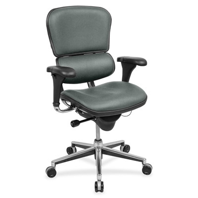 Eurotech ergohuman LE10ERGLO Mid Back Management Chair - Fog Seat Color - Expo Fabric Seat Material - Fog Back Color - Expo Fabric Back Material - 5-star Base - Expo Fog - 1 Each