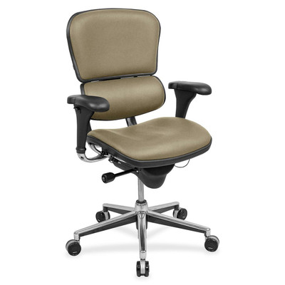 Eurotech ergohuman LE10ERGLO Mid Back Management Chair - Latte Seat Color - Expo Fabric Seat Material - Latte Back Color - Expo Fabric Back Material - 5-star Base - Expo Latte - 1 Each