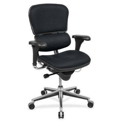 Eurotech ergohuman LE10ERGLO Mid Back Management Chair - Ebony Seat Color - Insight Fabric Seat Material - Ebony Back Color - Insight Fabric Back Material - 5-star Base - Insight Ebony - 1 Each