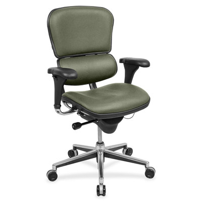 Eurotech ergohuman LE10ERGLO Mid Back Management Chair - Sage Seat Color - Shire Fabric Seat Material - Sage Back Color - Shire Fabric Back Material - 5-star Base - Shire Sage - 1 Each