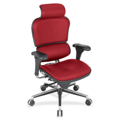 Eurotech Ergohuman Leather Executive Chair - Real Red Seat Color - Insight Fabric Seat Material - Real Red Back Color - Insight Fabric Back Material - 5-star Base - 1 Each