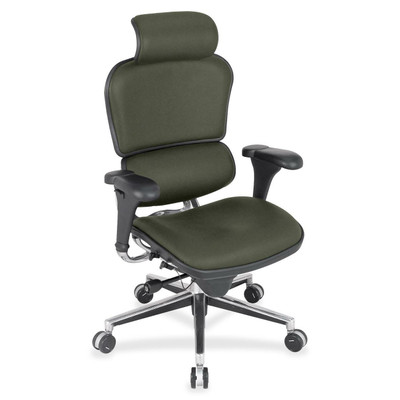 Eurotech Ergohuman Leather Executive Chair - Olive Seat Color - Perfection Fabric Seat Material - Olive Back Color - Perfection Fabric Back Material - 5-star Base - 1 Each