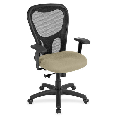 Eurotech Apollo Synchro High Back Chair - Pumice Seat Color - Fabric Seat Material - 5-star Base - Forte Pumice - 1 Each