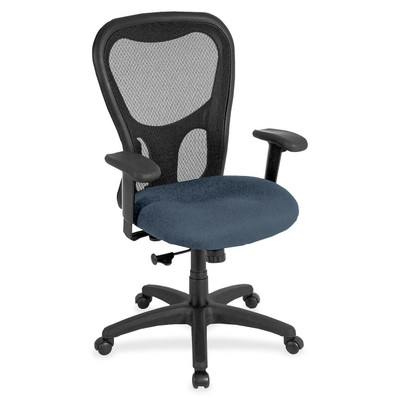 Eurotech Apollo Synchro High Back Chair - Chesapeake Seat Color - Fabric Seat Material - 5-star Base - Shire Chesapeake - 1 Each