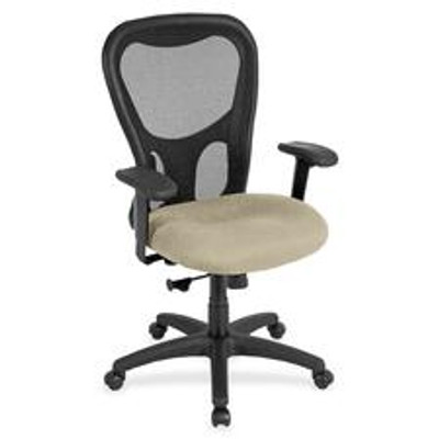 Eurotech Apollo Synchro High Back Chair - Travertine Seat Color - Fabric Seat Material - 5-star Base - Shire Travertine - 1 Each