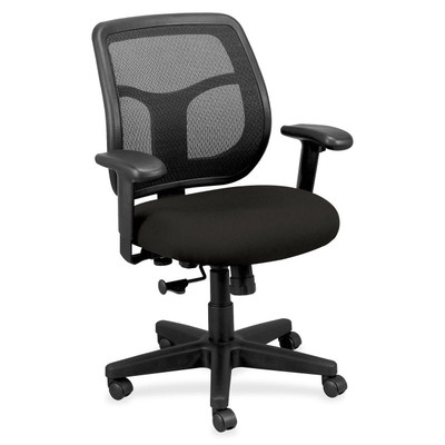 Eurotech apollo Mesh Mid-back Chair - Black Seat Color - Fabric Seat Material - 5-star Base - Perfection Black - 1 Each