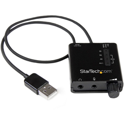 StarTech.com USB Stereo Audio Adapter External Sound Card with SPDIF Digital Audio - 24 bit DAC Data Width - 5.1 Sound Channels - External - VIA VT1630A - USB 2.0 - 91 dB - 96 kHz Maximum Playback Sampling Rate