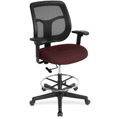 Eurotech Apollo DFT9800 Drafting Stool - Burgundy Seat Color - Fabric Seat Material - 5-star Base - Perfection Burgundy - 1 Each
