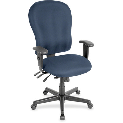Eurotech 4x4 XL FM4080 High Back Executive Chair - Navy Seat Color - Fabric Seat Material - Navy Back Color - Fabric Back Material - 5-star Base - 1 Each