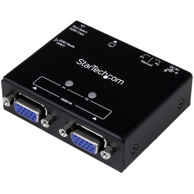 StarTech.com 2-Port VGA Auto Switch Box with Priority Switching and EDID Copy - 2048 x 1152 - QWXGA - 2 x 1 - Computer, Display, Projector, Media Player1 x VGA Out - TAA Compliant