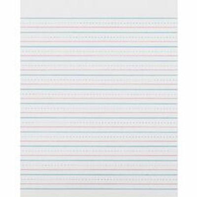 Zaner-Bloser Pacon Broken Midline Sulphite Paper - 500 Sheets - 0.50" Ruled - 8" x 10 1/2" Sheet Size - White Paper - 500 / Ream