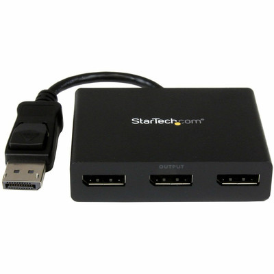 StarTech.com MST hub - DisplayPort to 3x DisplayPort - 4096 x 2160 - 78.74" Maximum Operating Distance - DisplayPort - Plastic - Black