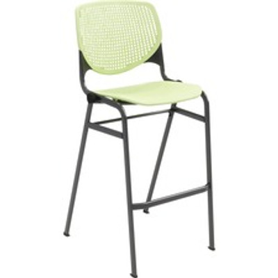 KFI Barstool with Polypropylene Seat and Back - Lime Green Seat Color - Polypropylene Seat Material - Lime Green Back Color - Polypropylene Back Material - Silver Frame Color - 1 Each
