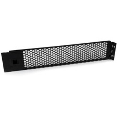 StarTech.com 2U Hinged & Vented Blank Rack Panel - Steel - Black - 2U Rack Height - 1 Each - 3.5" Height x 19" Width x 0.6" Depth - TAA Compliant