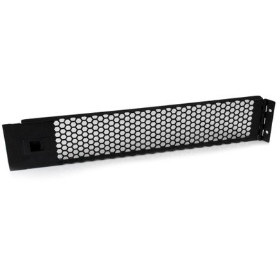 StarTech.com 2U Hinged & Vented Blank Rack Panel - Steel - Black - 2U Rack Height - 1 Each - 3.5" Height x 19" Width x 0.6" Depth - TAA Compliant