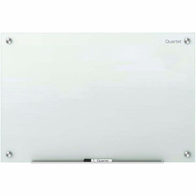 Quartet Infinity Glass Dry-Erase Whiteboard - 96" (8 ft) Width x 48" (4 ft) Height - White Tempered Glass Surface - White Frame - Horizontal/Vertical - Magnetic - 1 Each