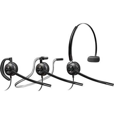Plantronics HW540 EncorePro Convertible Headset - Mono - Wired - Over-the-head - Monaural - Supra-aural - Black