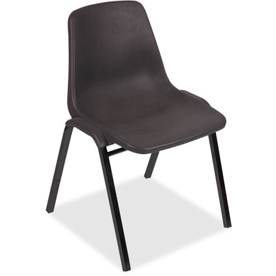 Lorell Molded Stacking Chairs - Black Seat Color - Polypropylene Seat Material - Black Back Color - Polypropylene Back Material - Black, Powder Coated Frame Color - Metal Frame Material - Arched Base - 4 / Carton
