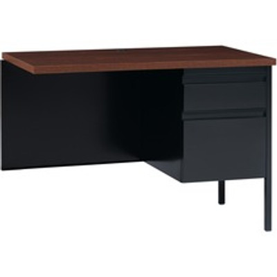 Lorell Fortress Series Right-Pedestal Return - Rectangle Top - 42" Table Top Width x 24" Table Top Depth x 1.12" Table Top Thickness - 29.50" Height - Office, File - Assembly Required - Black Walnut, Oak Laminate - Steel - 1 Each