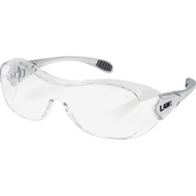 Crews Anti-fog Safety Glasses - Ultraviolet Protection - Clear Lens - Steel Frame - Anti-fog, Non-slip, Scratch Resistant, Durable, Ratcheting Temple Design - 1 Each