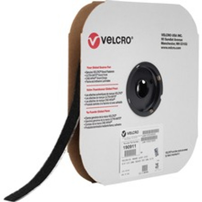 VELCRO&reg; 190911 Industrial Industrial - Loop 1000 - 25 yd Length x 0.75" Width - Black - For Indoor, Outdoor - 1 Roll