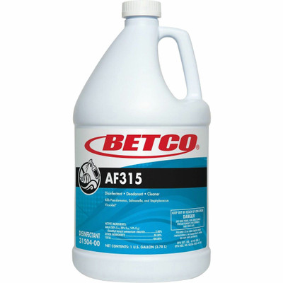Betco AF315 Disinfectant Cleaner - For Multi Surface, Multipurpose - Liquid - 128 fl oz (4 quart) - 7 to 8 pH - Citrus Floral Scent - pH Neutral, Deodorize, Long Lasting - Turquoise Bottle - 1 Each