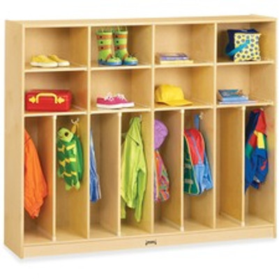 Jonti-Craft Rainbow Accents Large Neat-n-Trim Locker - 8 Compartment(s) - 50.50" Height x 60" Width x 15" Depth - Durable, Hanging Hook, Rounded Corner - Baltic - Acrylic - 1 Each