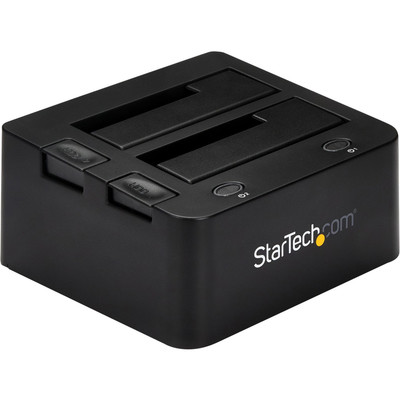 StarTech.com Drive Dock SATA/600 - USB 3.0 Type B Host Interface - UASP Support External - Black - Hot Swappable Bays - 2 x HDD Supported - 2 x SSD Supported - 2 x Total Bay - 2 x 2.5"/3.5" Bay - Plastic