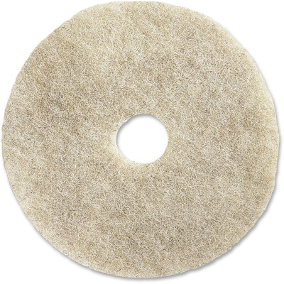 Genuine Joe 20" Natural Light Floor Pad - 20" Diameter x 1" Thickness - Buffing, Floor - 1500 rpm to 3000 rpm Speed Supported - Flexible, Resilient, Soft, Non-abrasive, Dirt Remover - Fiber, Resin - Natural - 5 / Carton