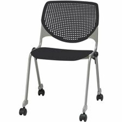 KFI "2300" Series Stack Chair - Black Seat Color - Polypropylene Seat Material - Black Back Color - Polypropylene Back Material - Silver, Powder Coated Frame Color - Tubular Steel Frame Material - Four-legged Base - 1 Each