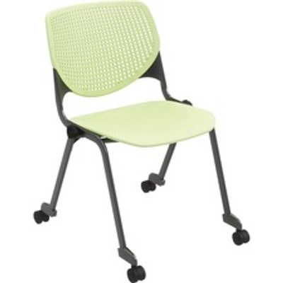KFI "2300" Series Stack Chair - Lime Green Seat Color - Polypropylene Seat Material - Lime Green Back Color - Polypropylene Back Material - Silver, Powder Coated Frame Color - Tubular Steel Frame Material - Four-legged Base - 1 Each