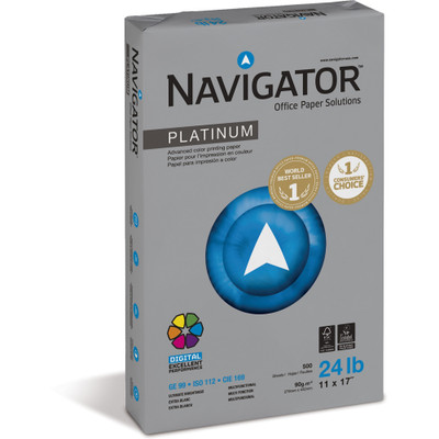 Navigator Platinum Superior Productivity Multipurpose Paper - Silky Touch - Bright White - 99 Brightness - 96% Opacity - 11" x 17" - 24 lb Basis Weight - Extra Smooth - Jam-free - Bright White - 500 Sheets per Ream - 5 / Carton