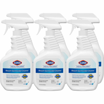 Clorox Healthcare Bleach Germicidal Cleaner Spray - For Multipurpose - Ready-To-Use - 32 fl oz (1 quart) - Recommended For: Germs Remover, Virus Remover - White, Clear Bottle - 6 / Carton