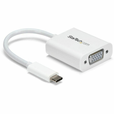StarTech.com USB-C to VGA adapter - USB Type-C to VGA Video Converter - White - 1 x 15-pin HD-15 - Female - 1 x 24-pin USB 3.1 Type C - Male - White - 1 Each