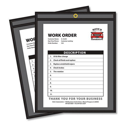 Shop Ticket Holders, Stitched, One Side Clear, 50 Sheets, 8.5 X 11, 25/box