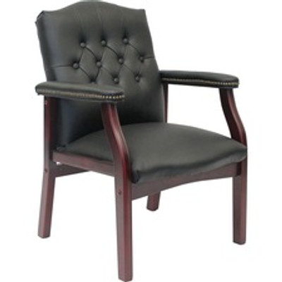 Boss Traditional Guest Chair - Black Seat Color - Vinyl Seat Material - Black Back Color - Vinyl Back Material - 1 Each