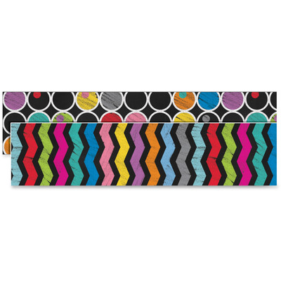 Carson Dellosa Education Colorful Chalkboard Straight Borders - Learning Theme/Subject - 12 x Strips of Border Shape - Colorful Chalkboard - 36" Height x 3" Width x 38.13" Length - Multicolor - 12 / Pack