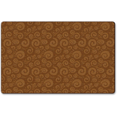 Flagship Carpets Solid Color Swirl Rug - 99.96" Length x 72" Width - Chocolate