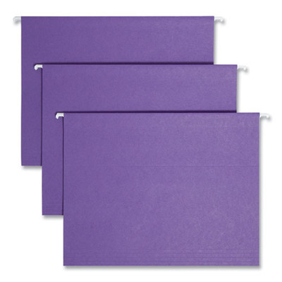 Colored Hanging File Folders With 1/5 Cut Tabs, Letter Size, 1/5-cut Tab, Purple, 25/box