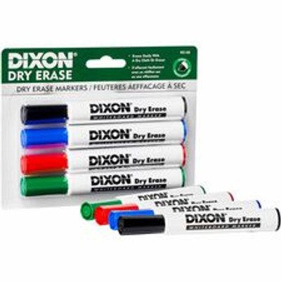 Dixon Dry Erase Markers - Broad Chisel, Fine Marker Point - Assorted Ink - 14 / Pack