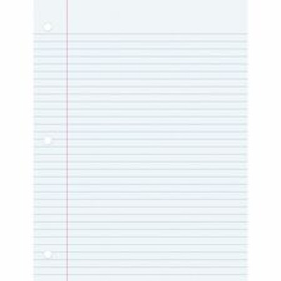 Pacon College Ruled Filler Paper - 100 Sheets - College Ruled Front Ruling - 0.28" Ruled - Red Margin - 3 Hole(s) - 8" x 10 1/2" Sheet Size - White Paper - Smooth, Punched - 100 / Pack