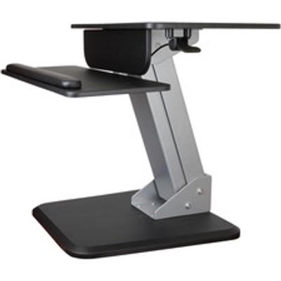 StarTech.com Sit-to-Stand Workstation - 12" to 30" Screen Support - 28.66 lb Load Capacity - Flat Panel Display Type Supported - 6.30" Height x 28.30" Width - Desktop, Tabletop - Steel, Wood - Black, Silver