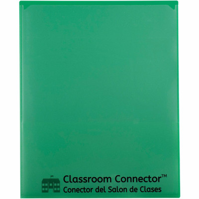 C-Line Classroom Connector Letter Report Cover - 8 1/2" x 11" - 2 Internal Pocket(s) - Green - 25 / Box