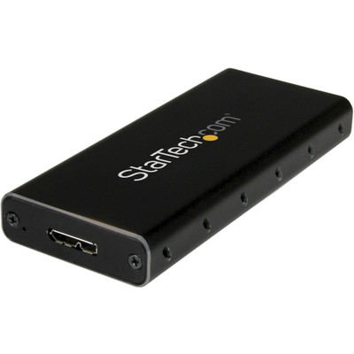 StarTech.com Drive Enclosure SATA/600 - USB 3.1 Micro-B Host Interface - UASP Support External - Black, Silver - TAA Compliant - 1 x SSD Supported - 1 x Total Bay - Aluminum