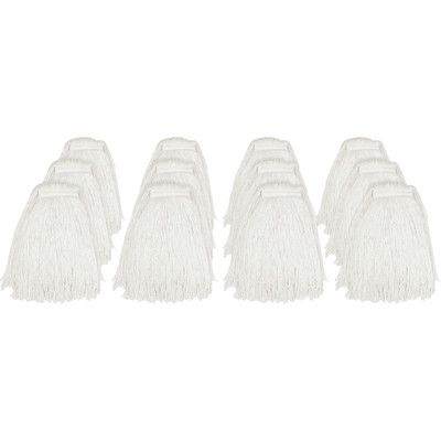 Genuine Joe Cut End Mophead - Rayon - Natural - 12 / Carton